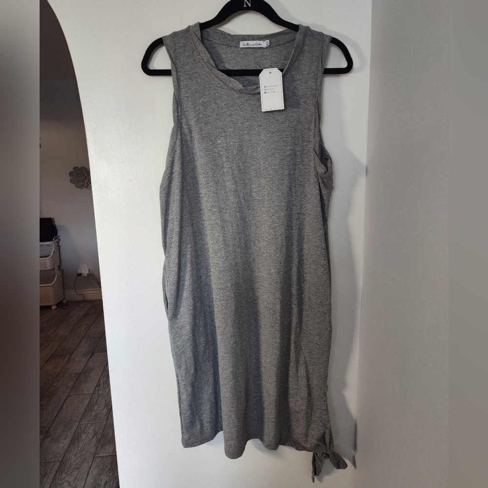 NWT Culture Code Gray Sleeveless Dress with Pockets Size XL #258